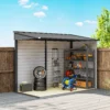 Metalen Tuinhuis 3,5m² 143x270x202cm Tuinschuur Met Lessenaarsdak, Afsluitbare Dubbele Deur, Fundering, Ventilatieopeningen