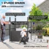 Metalen Tuinhuis 3,5m² 143x270x202cm Tuinschuur Met Lessenaarsdak, Afsluitbare Dubbele Deur, Fundering, Ventilatieopeningen