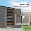 Metalen Tuinhuis 3,5m² 143x270x202cm Tuinschuur Met Lessenaarsdak, Afsluitbare Dubbele Deur, Fundering, Ventilatieopeningen