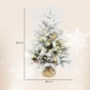Mini 60cm Kerstboom Met 35 LED lampjes, Sneeuw effect, Mini tafelboom Met Dennenappels, Kunstmatige Kerstboom Voor Kerstdecoratie, Wit