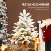 Mini 60cm Kerstboom Met 35 LED lampjes, Sneeuw effect, Mini tafelboom Met Dennenappels, Kunstmatige Kerstboom Voor Kerstdecoratie, Wit