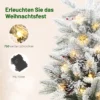 Mini 60cm Kerstboom Met 35 LED lampjes, Sneeuw effect, Mini tafelboom Met Dennenappels, Kunstmatige Kerstboom Voor Kerstdecoratie, Wit