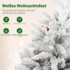 Mini 60cm Kerstboom Met 35 LED lampjes, Sneeuw effect, Mini tafelboom Met Dennenappels, Kunstmatige Kerstboom Voor Kerstdecoratie, Wit