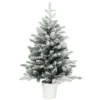Mini 90 Cm Kerstboom Met 296 Takpunten Sneeuw Effect Pot, Mini Tafelboom Voor Thuis Kantoor, Wit