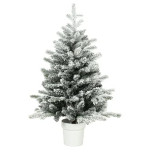 Mini 90 Cm Kerstboom Met 296 Takpunten Sneeuw Effect Pot, Mini Tafelboom Voor Thuis Kantoor, Wit