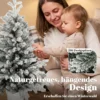 Mini 90 Cm Kerstboom Met 296 Takpunten Sneeuw Effect Pot, Mini Tafelboom Voor Thuis Kantoor, Wit