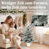 Mini 90 Cm Kerstboom Met 296 Takpunten Sneeuw Effect Pot, Mini Tafelboom Voor Thuis Kantoor, Wit