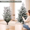 Mini 90 Cm Kerstboom Met 296 Takpunten Sneeuw Effect Pot, Mini Tafelboom Voor Thuis Kantoor, Wit