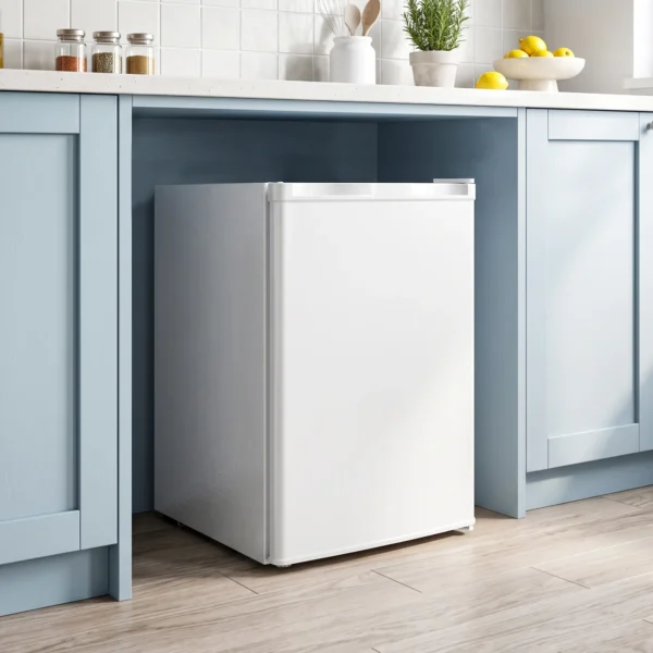 Mini diepvries 59 L, Tafel diepvries, Verwisselbare Deurrichting, Verwijderbare Planken, Instelbare Temp., Wit