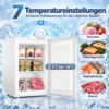 Mini diepvries 85 L, Compacte Staande Diepvries Met Verwisselbare Deuropening En Instelbare Temperatuur, Wit