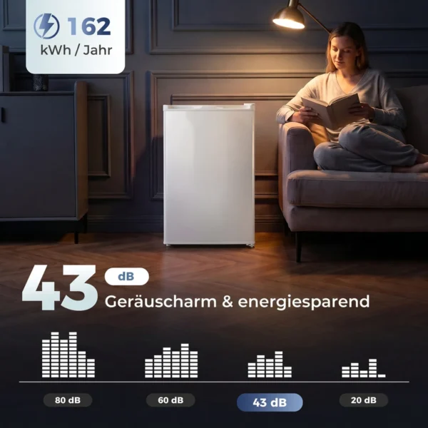 Mini diepvries 85 L, Compacte Staande Diepvries Met Verwisselbare Deuropening En Instelbare Temperatuur, Wit