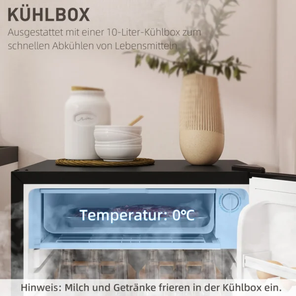 Mini koelkast, 91 Liter Capaciteit, Vriesvak, Verstelbare Compartimenten, Stille Werking, Compacte Grootte, Staal, Zwart
