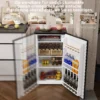 Mini koelkast, 91 Liter Capaciteit, Vriesvak, Verstelbare Compartimenten, Stille Werking, Compacte Grootte, Staal, Zwart