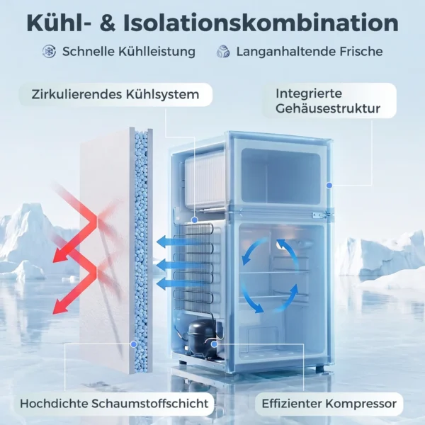 Mini Koelkast Met Vriesvak 2 Deurs Met Verstelbare Thermostaat Kleine Drankkoelkast 90L Wit