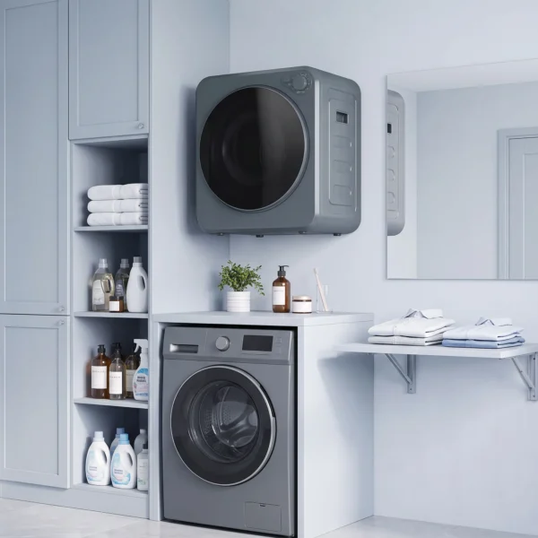 Mini Wasdroger 4 Kg Met 5 Programma's Tot 60℃ 800W/400W Luchtafvoerdroger Met Roestvrijstalen Trommel Grijs