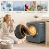 Mini Wasdroger 4 Kg Met 5 Programma's Tot 60℃ 800W/400W Luchtafvoerdroger Met Roestvrijstalen Trommel Grijs
