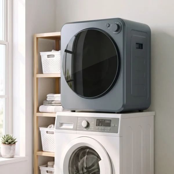 Mini Wasdroger 4 Kg Met 5 Programma's Tot 60℃ 800W/400W Luchtafvoerdroger Met Roestvrijstalen Trommel Grijs
