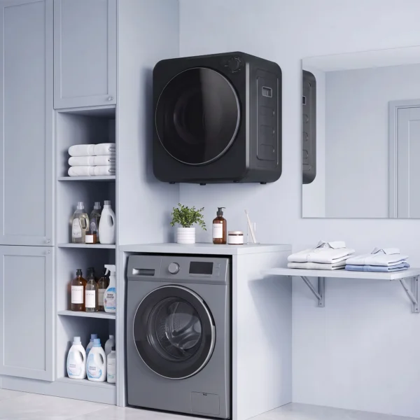 Mini Wasdroger 4 Kg Met 5 Programma's Tot 60℃ 800W/400W Luchtafvoerdroger Met Roestvrijstalen Trommel Zwart