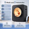 Mini Wasdroger 4 Kg Met 5 Programma's Tot 60℃ 800W/400W Luchtafvoerdroger Met Roestvrijstalen Trommel Zwart