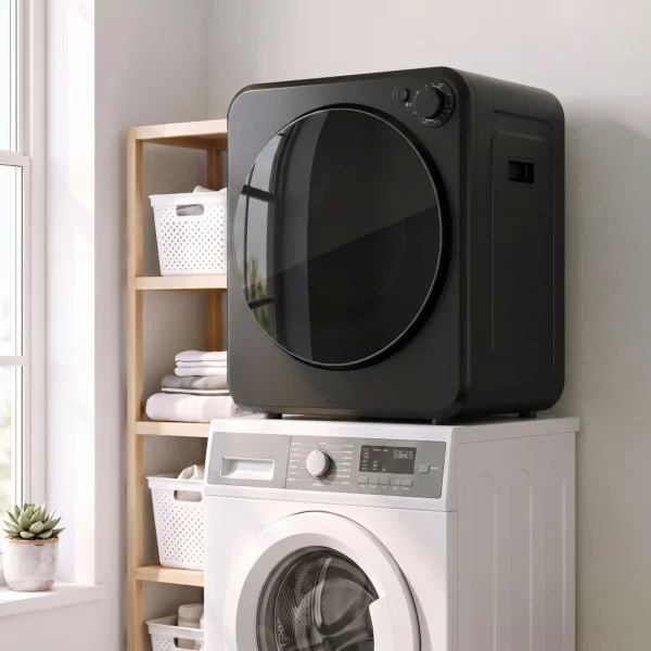 Mini Wasdroger 4 Kg Met 5 Programma's Tot 60℃ 800W/400W Luchtafvoerdroger Met Roestvrijstalen Trommel Zwart