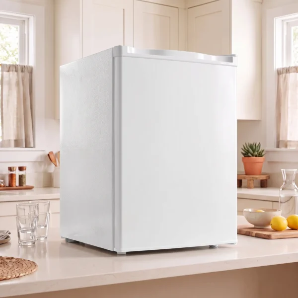 Minikoelkast Met Vriesvak, Verstelbare Thermostaat, Kleine Koelkast, Enkeldeurs, 72,5 L, Wit