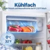 Minikoelkast Met Vriesvak, Verstelbare Thermostaat, Kleine Koelkast, Enkeldeurs, 72,5 L, Wit