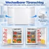 Minikoelkast Met Vriesvak, Verstelbare Thermostaat, Kleine Koelkast, Enkeldeurs, 72,5 L, Wit