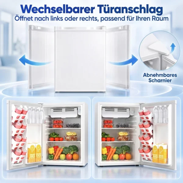 Minikoelkast Met Vriesvak, Verstelbare Thermostaat, Kleine Koelkast, Enkeldeurs, 72,5 L, Wit