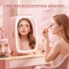 Minikoelkast Voor Cosmetica, Drankjes En Snacks, Draagbaar, Met Verlichte Spiegel, Stille Werking, 6L, Roze