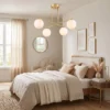 Moderne Hanglamp Met 4 Bolvormige Kappen, In Hoogte Verstelbaar En 350° Draaibaar, Wit