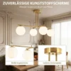 Moderne Hanglamp Met 4 Bolvormige Kappen, In Hoogte Verstelbaar En 350° Draaibaar, Wit