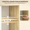 Moderne Kledingkast Met Schuifdeuren, Kledingstang, Verstelbare Planken En 4 Lades, Eiken/Wit