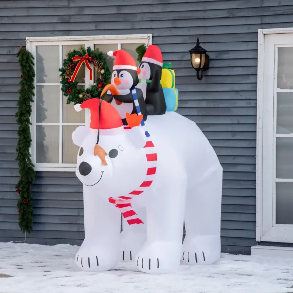 Opblaasbare Kerstdecoratie Opblaasbare Kerstfiguren. Zelfopblazend Incl. Blower, 2 M, Meerkleurig