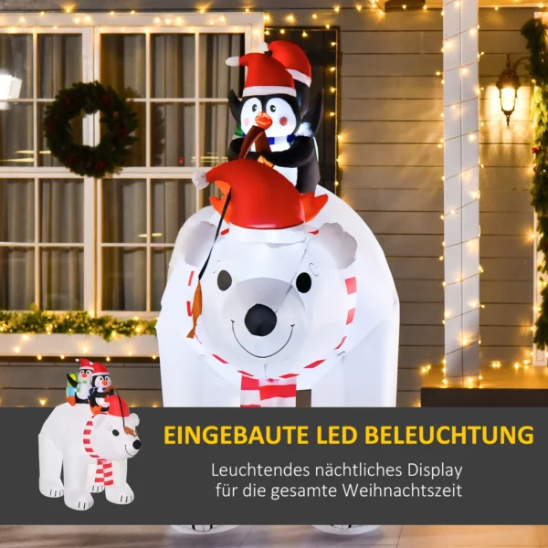 Opblaasbare Kerstdecoratie Opblaasbare Kerstfiguren. Zelfopblazend Incl. Blower, 2 M, Meerkleurig