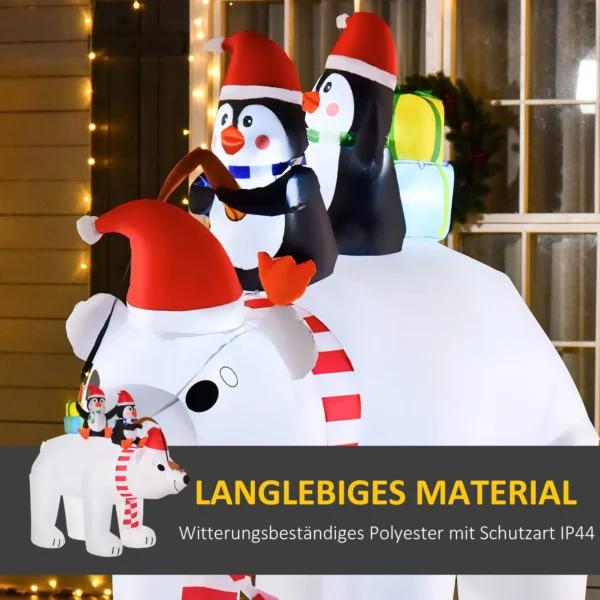 Opblaasbare Kerstdecoratie Opblaasbare Kerstfiguren. Zelfopblazend Incl. Blower, 2 M, Meerkleurig