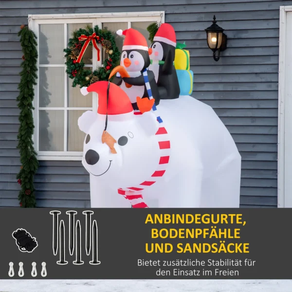 Opblaasbare Kerstdecoratie Opblaasbare Kerstfiguren. Zelfopblazend Incl. Blower, 2 M, Meerkleurig