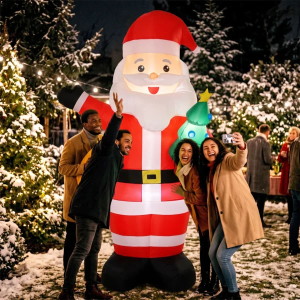 Opblaasbare Kerstman, 243 Cm, Met Helder LED licht, Kerstdecoratie Voor Binnen En Buitenruimte, Rood