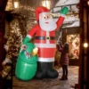 Opblaasbare Kerstman, 275 Cm, Met Zak En Beer, Kerstdecoratie Met Ingebouwde LED lampjes