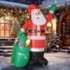 Opblaasbare Kerstman, 275 Cm, Met Zak En Beer, Kerstdecoratie Met Ingebouwde LED lampjes