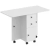 Opklapbare Eettafel, Rolbare Keukentafel Met Laden En Kast, Wit