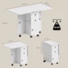 Opklapbare Eettafel, Rolbare Keukentafel Met Laden En Kast, Wit