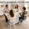 Opklapbare Eettafel, Rolbare Keukentafel Met Laden En Kast, Wit