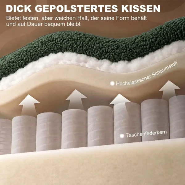 Opsta stoel Met Massage En Verwarming, Elektrische Relaxstoel Gemaakt Van Teddyfleece Voor Senioren, Donkergroen