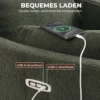 Opsta stoel Met Massage En Verwarming, Elektrische Relaxstoel Gemaakt Van Teddyfleece Voor Senioren, Donkergroen