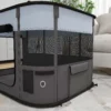 Opvouwbare Speelren Voor Huisdieren, Met Opbergtas, Voor Puppy's En Kittens, Binnen En Buiten, Grijs