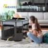 Opvouwbare Speelren Voor Huisdieren, Met Opbergtas, Voor Puppy's En Kittens, Binnen En Buiten, Grijs