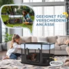 Opvouwbare Speelren Voor Huisdieren, Met Opbergtas, Voor Puppy's En Kittens, Binnen En Buiten, Grijs