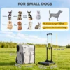 Opvouwbare Transporttas Met Wielen Voor Huisdieren, Geschikt Voor Honden En Katten Tot 5 Kg, Ademende Trolley Grijs