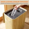 Pfandflessen Verzamelcontainer Met Deksel 150L, Bamboe Pfandflessen Organizer Met Twee Zakken Voor Keuken