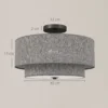 Plafondlamp, Hanglamp Met Dubbele Schermen In Linnenlook, Taupe